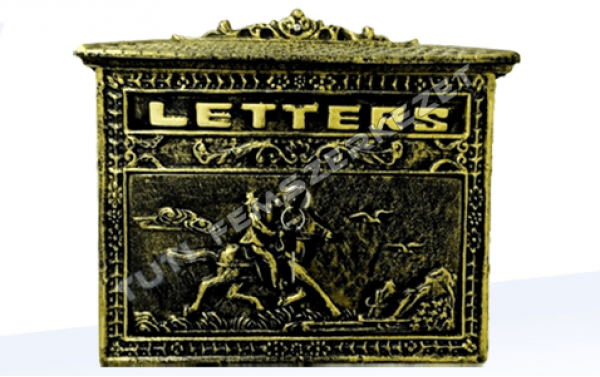 Öntöttvas postaláda antik sárga színben
